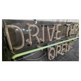 Vintage Neon "Drive Thru Open" sign