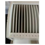 White wood mail sorter for a desk