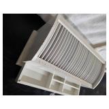 White wood mail sorter for a desk