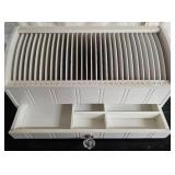 White wood mail sorter for a desk