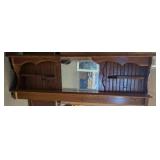Vintage headboard w/ mirror and shelves