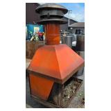 Retro MCM orange fireplace