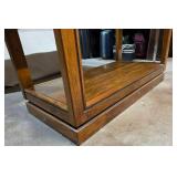 MCM Wicker with glass top side table