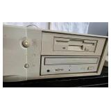 Vintage desk-top computer setup