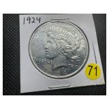 1924 Peace Silver Dollar