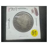 1909 Silver Barber Half Dollar