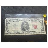 1963 Red Seal $5 Bill