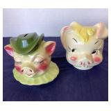 Pair of Vintage Cookie Jar Lids