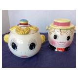Pair of Vintage Pixie Eyed Cookie Jars