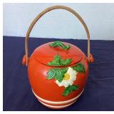 Vintage Japan Tomatoware Biscuit Jar