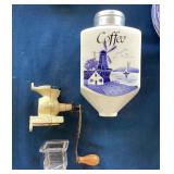 Antique Delft Wall Mounted Coffee Grinder