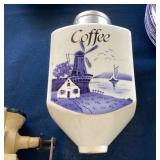 Antique Delft Wall Mounted Coffee Grinder