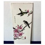 Vintage Chinese Famille Rose Hand Painted Porcelain Plaque