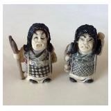 Pair of Vintage Japanese Two-Faced Netsukes #1