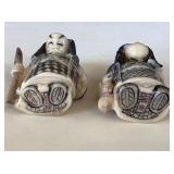 Pair of Vintage Japanese Two-Faced Netsukes #1