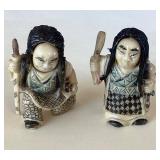 Pair of Vintage Japanese Two Faced Netsukes #2