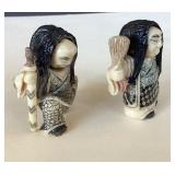 Pair of Vintage Japanese Two Faced Netsukes #2