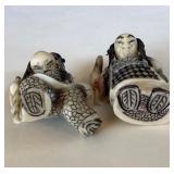 Pair of Vintage Japanese Two Faced Netsukes #2