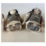 Vintage Pair of Japanese Two Faced Netsukes #3