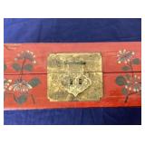 Antique Chinese Incised and Painted Pigskin Document Box