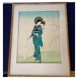 Japanese Watercolor Painting on Silk