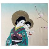 Japanese Watercolor Painting on Silk