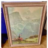 Large Vintage Hans Dahl Norwegian Fjord Print