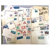 Group of Vintage Unused Stamped  Envelopes and Postcards
