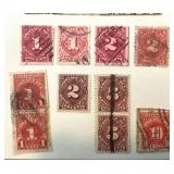 Group of Vintage Postage Due Stamps