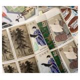 Large Group of Vintage Japanese Postage Stamps
