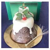 Dept. 56 Plum Pudding Oil Lamp and Snowman Figure