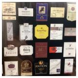 Pair of Framed Posters: Rioja Wine Labels and Cianti Map