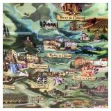 Pair of Framed Posters: Rioja Wine Labels and Cianti Map
