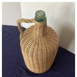 Vintage Wicker Wrapped Wine Jug