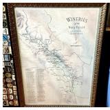 Framed Map: Wineries of the Napa Valley Vintners Assn.
