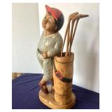 Wooden Golfer Figure