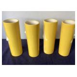 Set of 4 Student Pottery Cylinder Vases