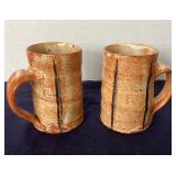 Pair of Randy Johnston Studio Pottery Mugs