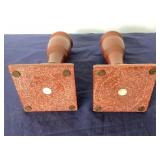 Vintage Pair of Turned Pipestone Candlesticks