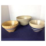 Group of 3 Vintage Stoneware Bowls