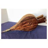 Antique English Carved Oak Fireplace Bellows