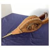 Antique English Carved Oak Fireplace Bellows