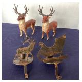 Cast Iron Reindeer and Wrought Iron Stocking Holders