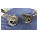 Cast Iron Reindeer and Wrought Iron Stocking Holders