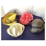 Group of 4 Vintage Straw Hats