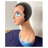 Vintage Painted Millinery Shop Display Heads: Pair #2