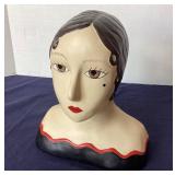 Vintage Painted Millinery Shop Display Heads: Pair #2