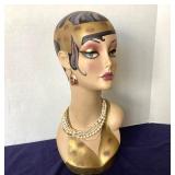 Vintage Painted Millinery Shop Display Head #3