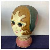 Vintage Painted Millinery Shop Display Heads: Trio #7