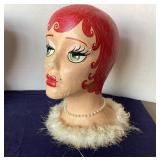 Vintage Painted Millinery Shop Display Heads: Trio #7